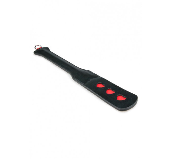 Падл с сердечком Long Leather Paddle With Heart