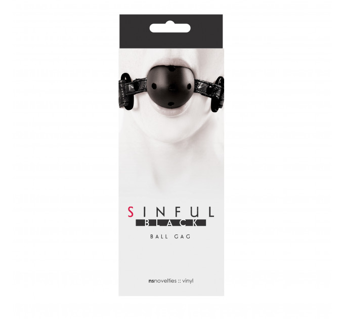 Кляп NS Novelties SINFUL BLACK BALL GAG