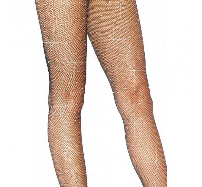 Колготки из микросетки со стразами Leg Avenue Rhinestone micro net tights O/S