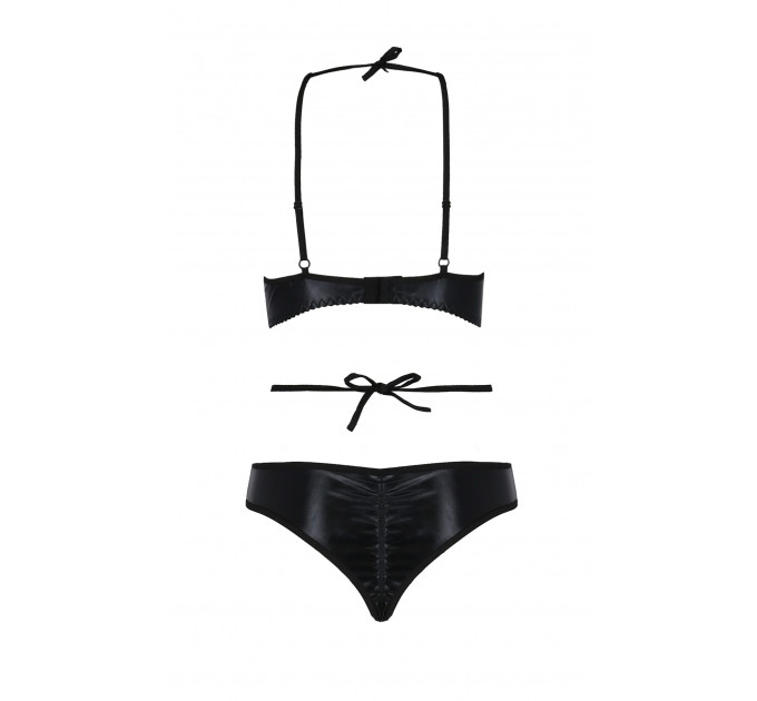 Комплект белья с декоративными эллементами NAVEL SET black S/M - Passion