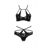 Комплект білизни з декоративними елементами NAVEL SET black S/M - Passion