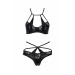 Комплект белья с декоративными эллементами NAVEL SET black S/M - Passion