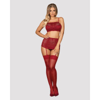 Комплект Obsessive Lividia 3 pcs set red S/M