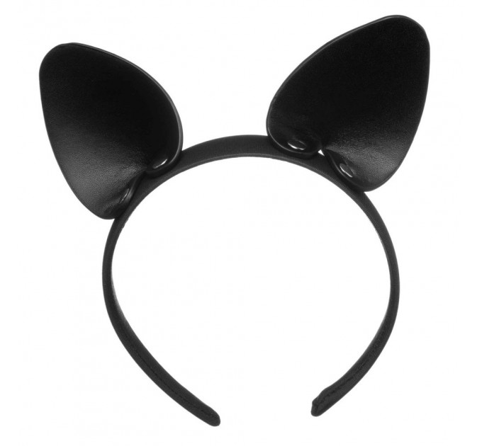 Ушки Кошечки на обруче DS Fetish, кожа, черные