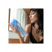 Мастурбатор в колбе с вибрацией и имитацией орального секса Fleshlight Turbo Core Blue Ice, голубой