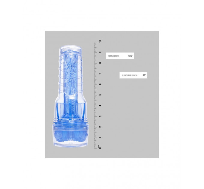 Мастурбатор в колбе с вибрацией и имитацией орального секса Fleshlight Turbo Core Blue Ice, голубой