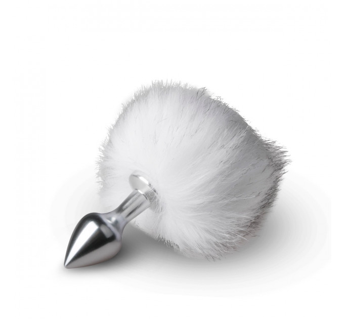 Металлическая анальная пробка с помпоном белый Bunny Tail Plug Easy Toys