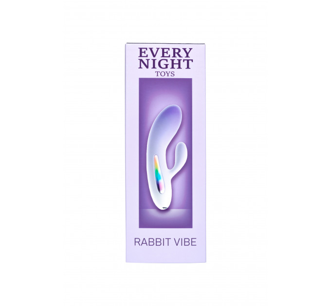 Міні вібратор кролик із кольоровим світлодіодом Every Night Toys, 7 режимів вібрації, бузковий градієнт