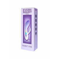 Мини вибратор кролик с цветным светодиодом Every Night Toys, 7 режимов вибрации, сиреневый градиент