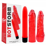 Набор вибратор + 2 насадки Chisa Hotstorm Hers Dildo Kit