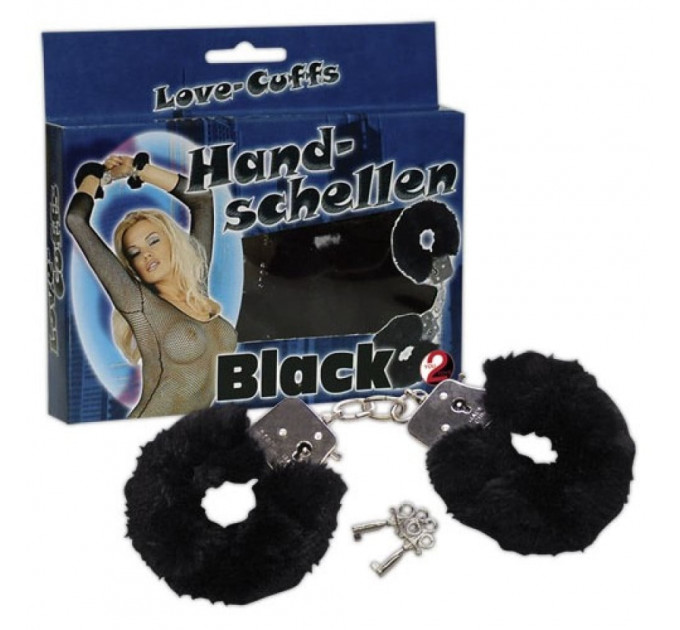 Наручники с искусственным мехом You2Toys, металлические, черные