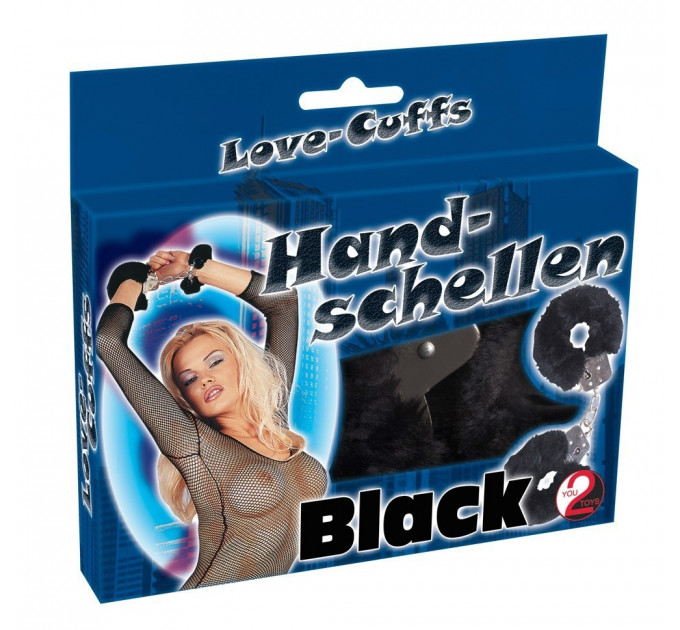 Наручники с искусственным мехом You2Toys, металлические, черные