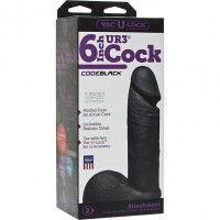 Насадка на страпон (фалоімітатор), 6 Vac-U-Lock CodeBlack