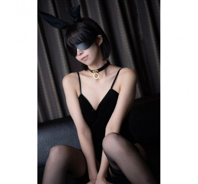 Ошейник-чокер с кольцом, итальянская кожа Leather Cosplay Choker UPKO, размер L