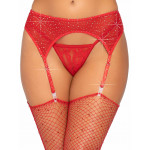 Пояс для чулок One Size Leg Avenue Roxy Rhinestone, со стразами, красный