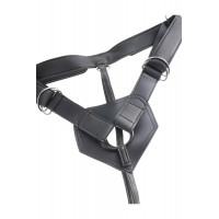 Ременная черная сбруя Pipedream King Cock Strap-On Harness с реалистичным фаллоимитатором, 20 см