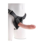 Ремінна чорна збруя Pipedream King Cock Strap-On Harness з реалістичним фалоімітатором, 20 см