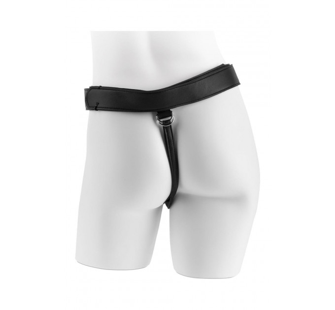 Ремінна чорна збруя Pipedream King Cock Strap-On Harness з реалістичним фалоімітатором, 20 см