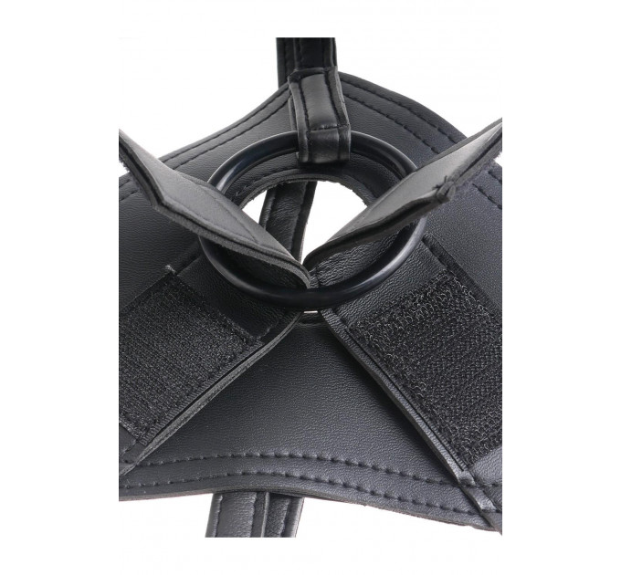 Ремінна чорна збруя Pipedream King Cock Strap-On Harness з реалістичним фалоімітатором, 20 см