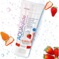 Їстівний лубрикант AQUAglide Strawberry на водній основі зі смаком полуниці, 100 мл