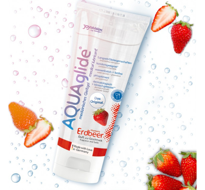 Съедобный лубрикант AQUAglide Strawberryна водной основе со вкусом клубники, 100 мл