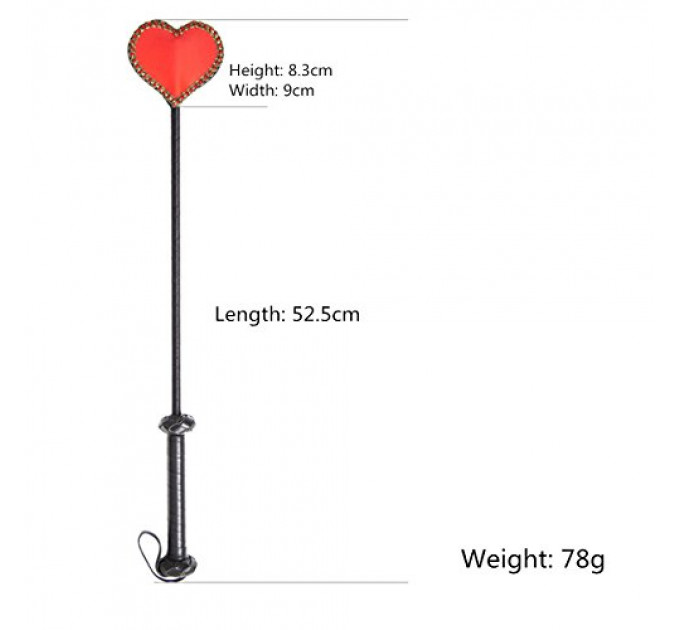 Стек DS Fetish Crop heart red/black