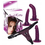 Жіночий страпон з трьома насадками Bad Kitty Naughty toys, фіолетовий