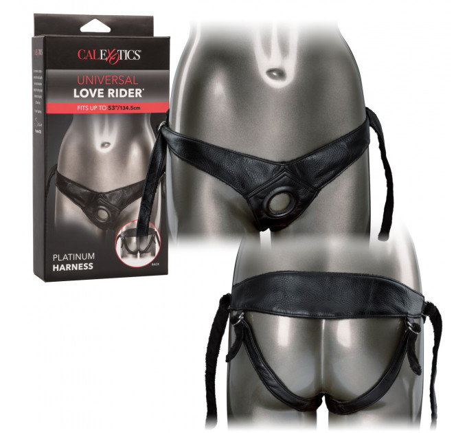 Трусики для страпону Universal Love Rider Platinum Harness, шкірозамінник, чорні