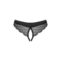 Трусики з відкритим доступом Obsessive Chemeris мереживні, чорні, XS/S