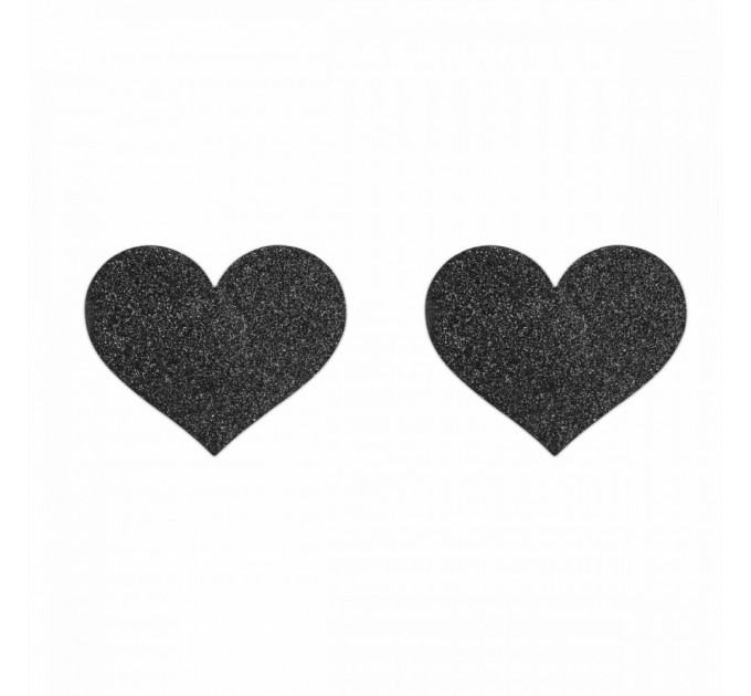Украшение для грудей Flash - Heart Black Bijoux Indiscrets
