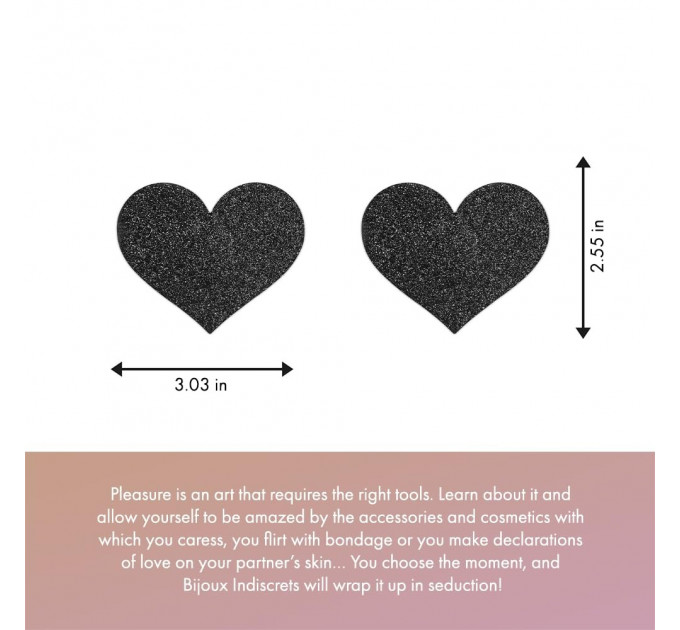 Украшение для грудей Flash - Heart Black Bijoux Indiscrets