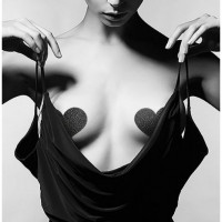 Прикраса для грудей Flash - Heart Black Bijoux Indiscrets