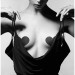 Украшение для грудей Flash - Heart Black Bijoux Indiscrets