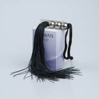 F61431 батіг з силікону ручка 3 кульки FLOGGER BLACK METAL