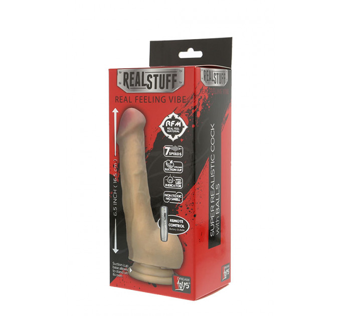 Вибромассажер реалистичный с пультом управления Dream toys Realistic Real Stuff 6.5 inch