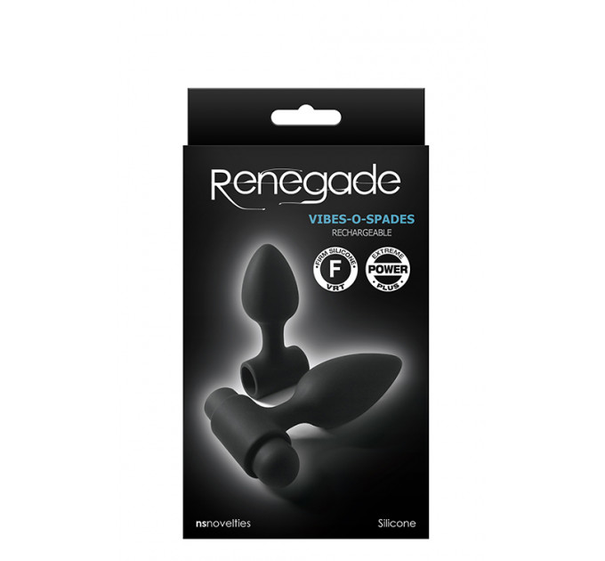 T280755 Набор анальных пробок с вибрацией RENEGADE VIBES-O-SPADES BLACK