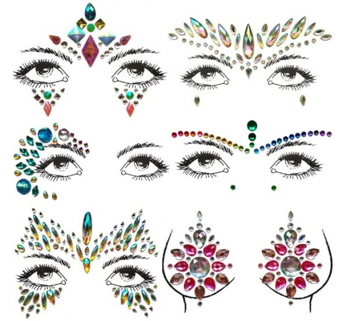 Алмазная наклейка Leg Avenue Jovi face jewels sticker O/S