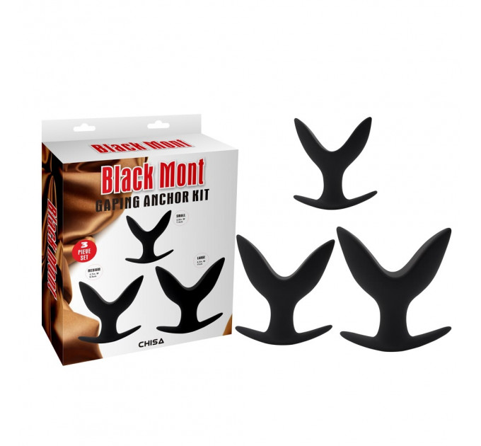 Анальная пробка Chisa Black Mont с лепестками,,ЛОТОС,, черный, L