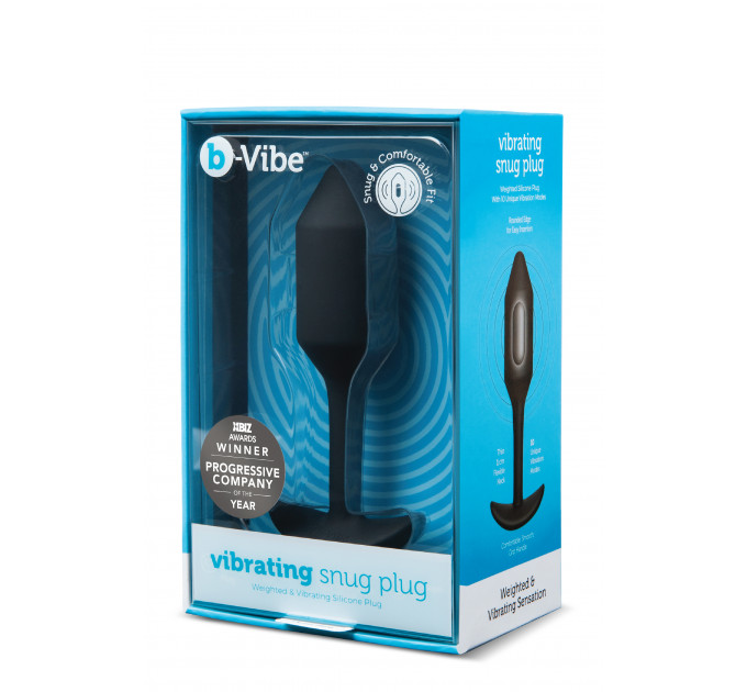 Анальна пробка з вібрацією Snug Plug 2 B-Vibe, силіконова, чорна