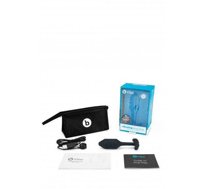 Анальна пробка з вібрацією Snug Plug 2 B-Vibe, силіконова, чорна