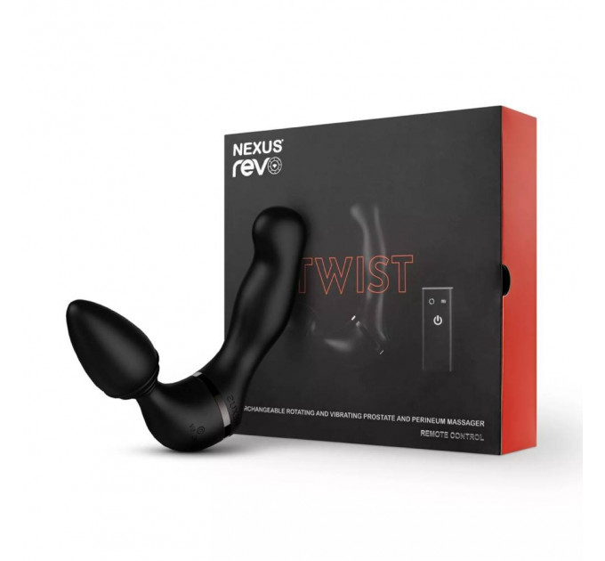 Анальний вібратор із дистанційним пультом Nexus Revo Twist чорний, 9.8 х 4 см