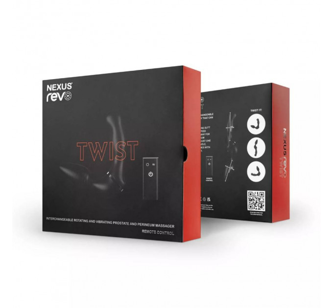Анальний вібратор із дистанційним пультом Nexus Revo Twist чорний, 9.8 х 4 см