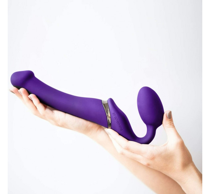 Безремневий страпон з вібрацією, Strap On Me - Strapless Vibrating, фіолетовий, 18 х 3.3 см