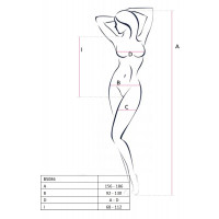 Боді Passion BS086 з вертикальною сіткою та відкритим доступом, чорний, One Size