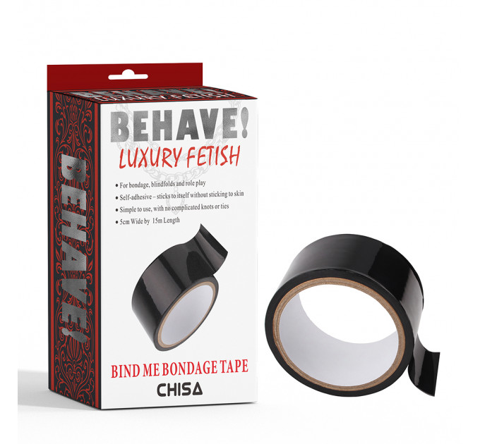 Бандажная лента Chisa Behave! Bind Me Bondage Tape, черная