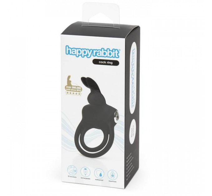 Подвійне ерекційне кільце з вібрацією Happy Rabbit Stimulating Rechargeable Rabbit Cock Ring