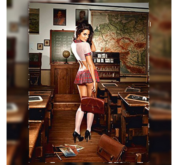 Форма школярки 2-PIECE SCHOOL GIRL UNIFORM RED-GREEN