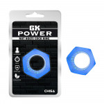 Кільце ерекційне Chisa GK Power Nust Bolts Cock Ring у вигляді болта, синє