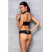 Комплект белья с вставками со стреп-ленты NANCY BIKINI black S/M - Passion