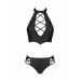Комплект белья с вставками со стреп-ленты NANCY BIKINI black S/M - Passion